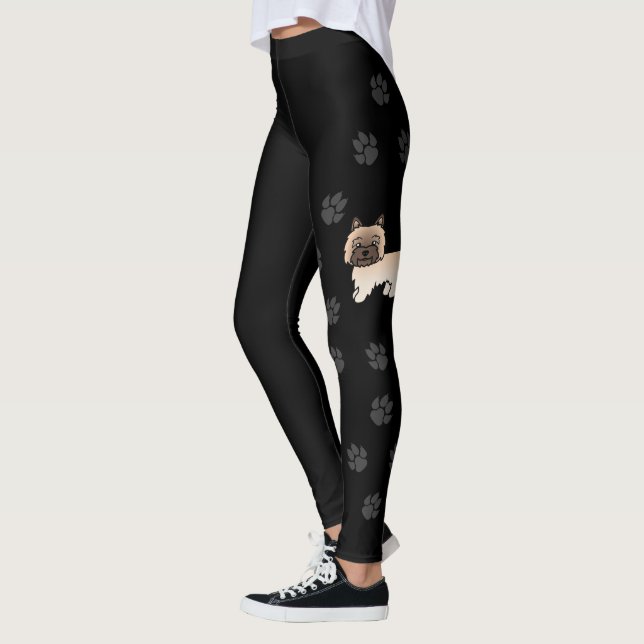Wheaten Cairn Terrier Niedlich Cartoon Dog & Paws Leggings (Links)