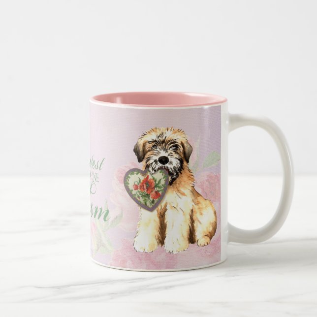 Wheaten Herz-Mama Zweifarbige Tasse (Rechts)
