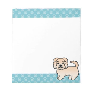 Wheaten Norfolk Terrier Cartoon Dog Illustration Notizblock