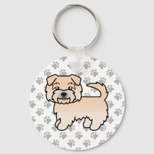 Wheaten Norfolk Terrier Cartoon Hund & Pfoten Schlüsselanhänger