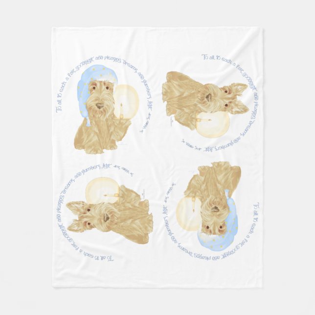 Wheaten Scottie Goodnight Fleecedecke (Vorderseite)