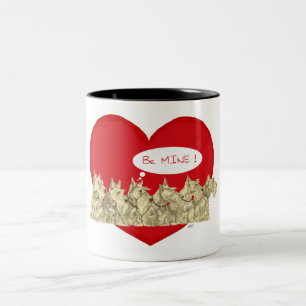 Wheaten Scotties Valentinstag Zweifarbige Tasse