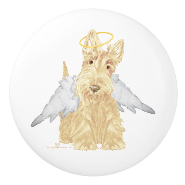 Wheaten Scottish Terrier Angel Keramikknauf (Vorderseite)