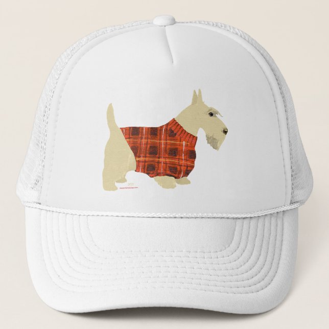 Wheaten Scottish-Terrier-Strickjacke Truckerkappe (Vorderseite)