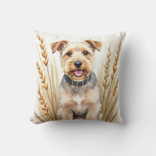Wheaten Terrier Aquarell Korn Liniengrafik Kissen