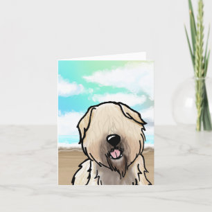 Wheaten Terrier Beach Note Card Dankeskarte