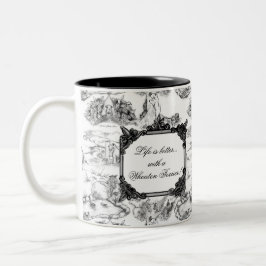 WHEATEN Terrier Black Toile mit/Anpassung Zweifarbige Tasse