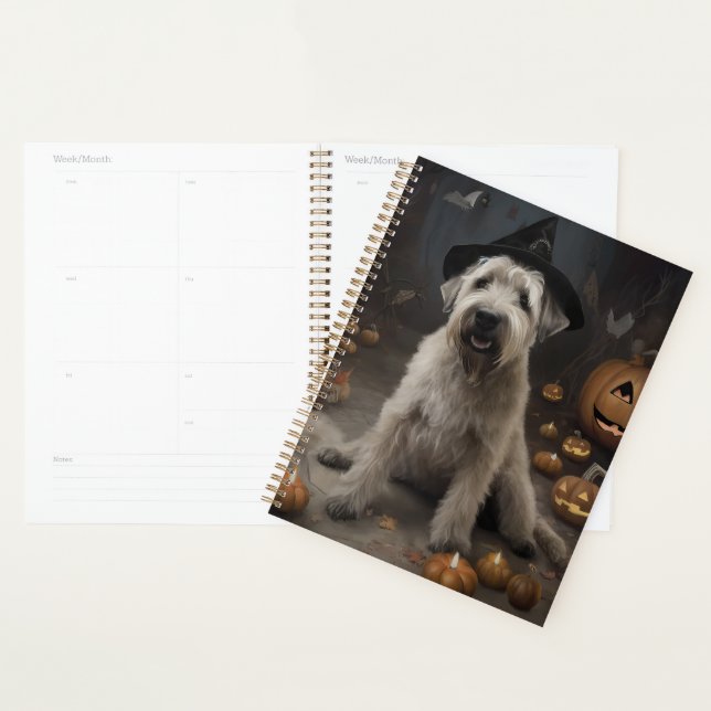 Wheaten Terrier Citrouille Halloween effroi (Devant avec enveloppe)