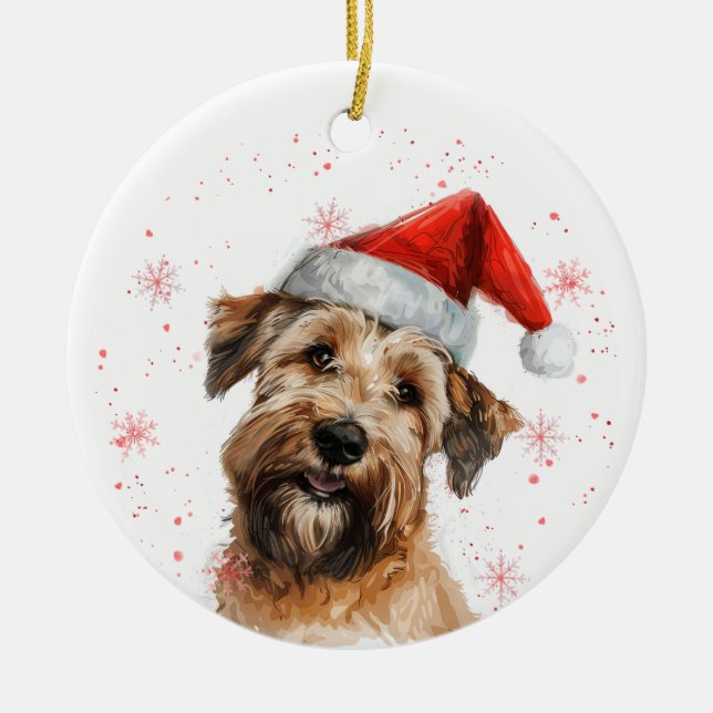 Wheaten Terrier Dog Christmas Personalized Keramik Ornament (Vorne)