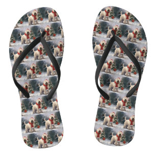 Wheaten Terrier Dog im Schnee Weihnachten Flip Flops