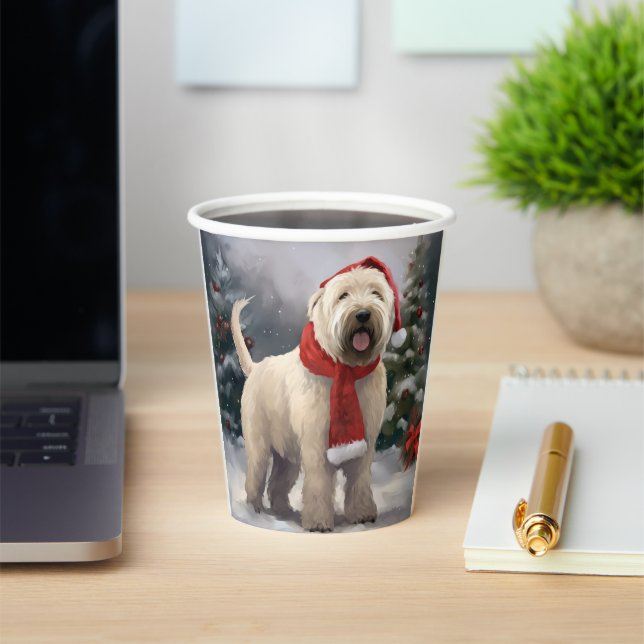 Wheaten Terrier Dog im Schnee Weihnachten Pappbecher (InSitu)