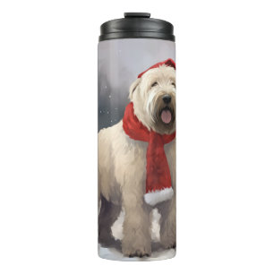 Wheaten Terrier Dog im Schnee Weihnachten Thermosbecher