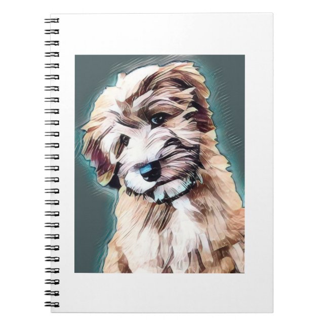 Wheaten Terrier Dog Pop Art Notizblock (Vorderseite)