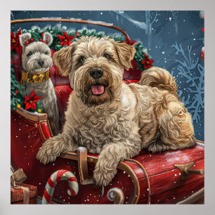 Wheaten Terrier Dog Weihnachtsfest Poster