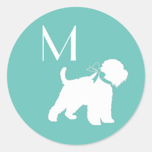Wheaten Terrier Doppy Puppy Runder Aufkleber