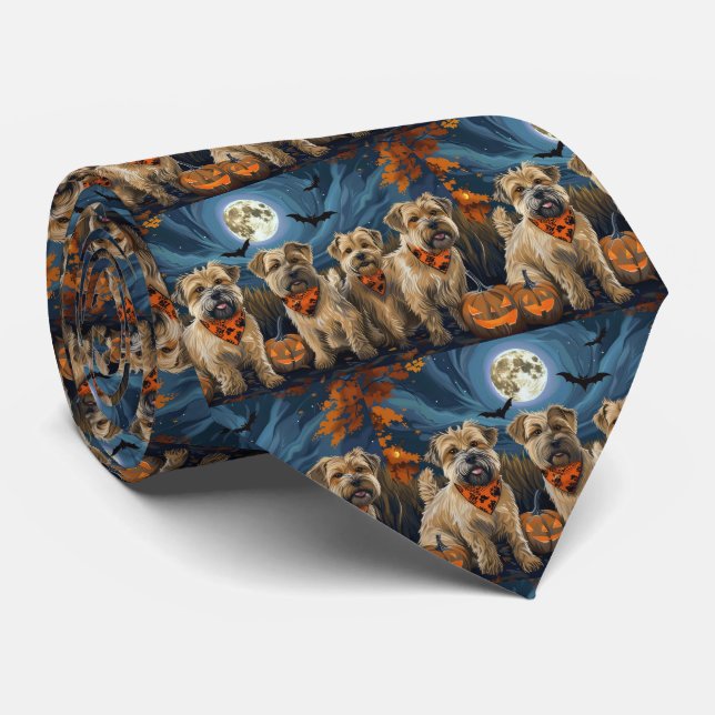 Wheaten Terrier Halloween Spooky Krawatte (Gerollt)