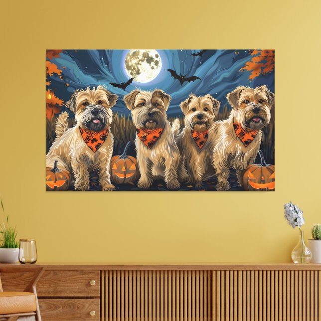 Wheaten Terrier Halloween Spooky Leinwanddruck (Insitu (Wohnzimmer))