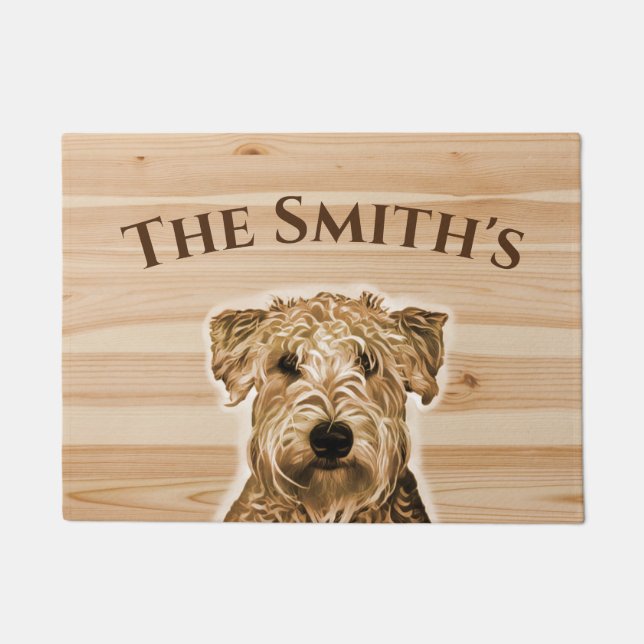 Wheaten Terrier Hund personalisieren Fußmatte (Vorderseite)