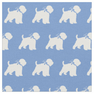 Wheaten Terrier Hund Silhouette Pet Light Blue Stoff