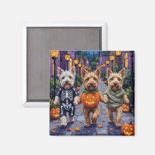 Wheaten Terrier Hunde in Halloween-Kostümen Magnet