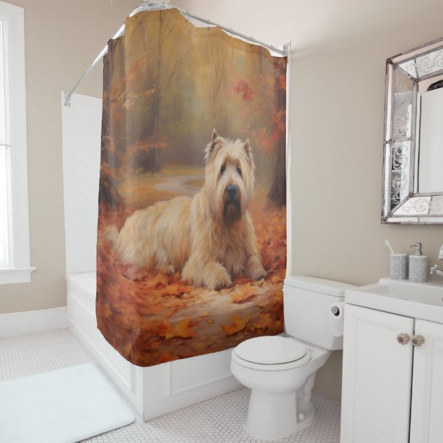 Wheaten Terrier im Herbst Leaves Inspiriert Duschvorhang (Beispiel)