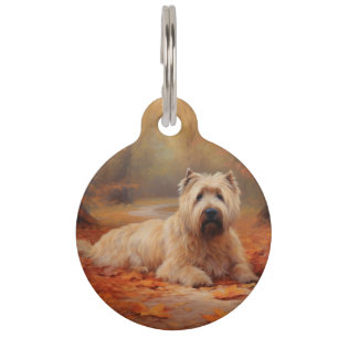 Wheaten Terrier im Herbst Leaves Inspiriert Haustiermarke