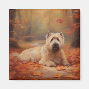 Wheaten Terrier im Herbst Leaves Inspiriert Magnet