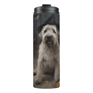 Wheaten Terrier Kürbisse Halloween Gruselig Thermosbecher
