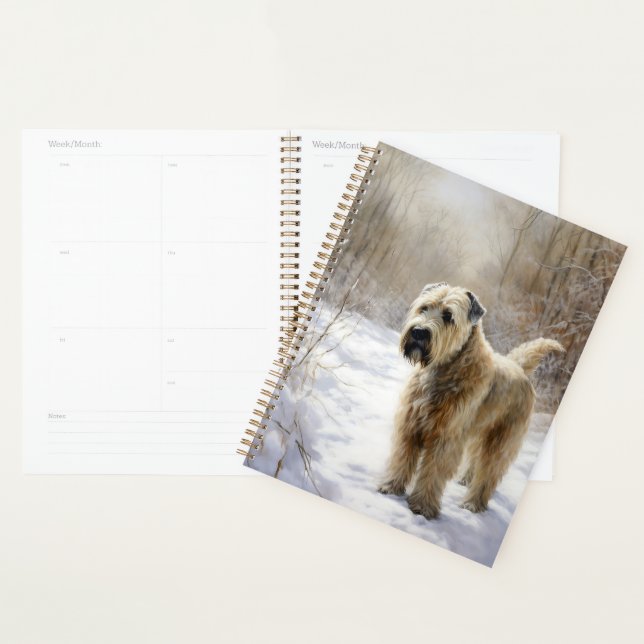 Wheaten Terrier Laisser neiger Noël (Devant avec enveloppe)