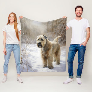 Wheaten Terrier Lass es schneien Weihnachten Fleecedecke