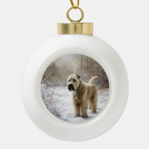 Wheaten Terrier Lass es schneien Weihnachten Keramik Kugel-Ornament