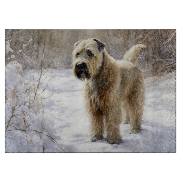 Wheaten Terrier Let It Snow Weihnachten Schneidebrett (Vorderseite)