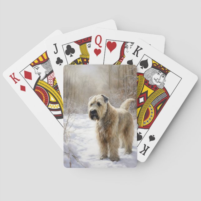 Wheaten Terrier Let It Snow Weihnachten Spielkarten (Rückseite)