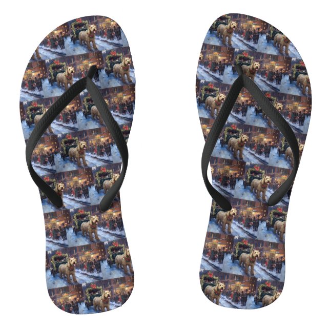 Wheaten Terrier Weihnachtssaison Flip Flops (Fußbett)