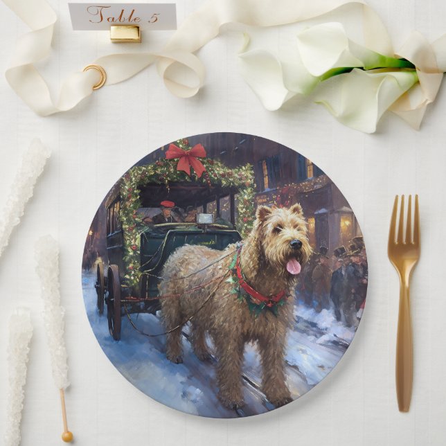 Wheaten Terrier Weihnachtssaison Pappteller (Hochzeit)