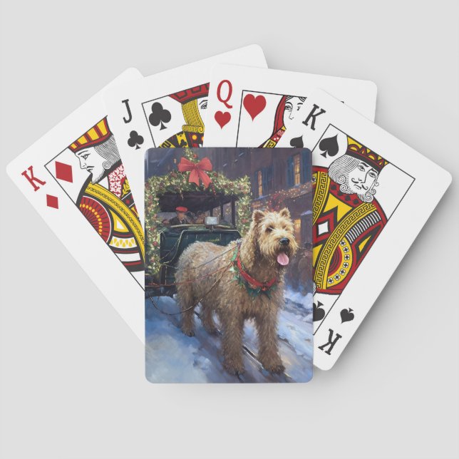 Wheaten Terrier Weihnachtssaison Spielkarten (Rückseite)