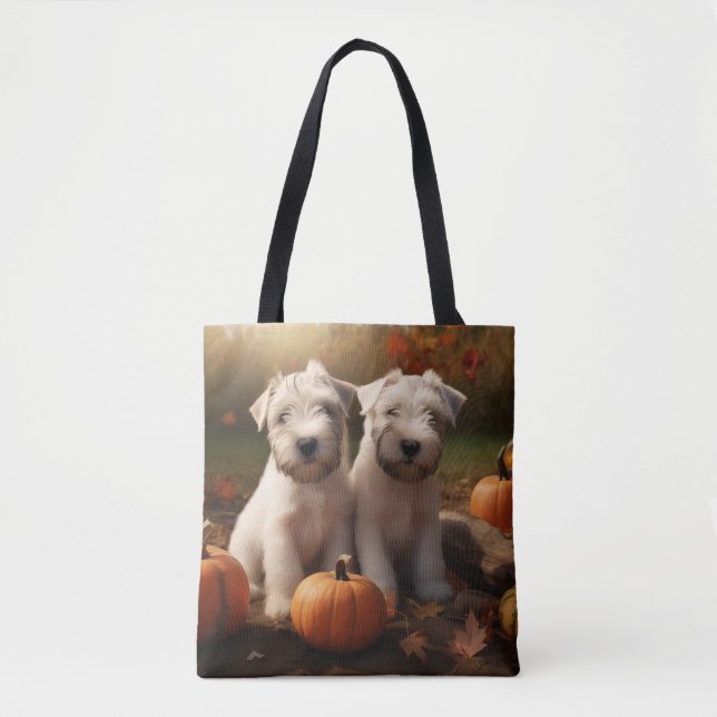 Wheaten Terrier Welpe Autumn Delight Pumpkin Tasche (Vorderseite)