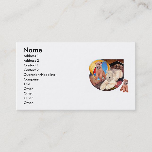 Wheaten Terriers & Hoop Visitenkarte (Vorderseite)