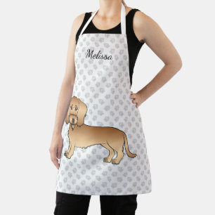 Wheaten Wire Haired Dachshund Cartoon Hund und Nam Schürze
