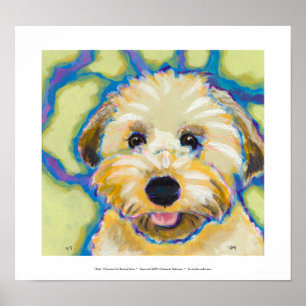 Wheatens gehen über bunte Kunst des niedlichen Poster