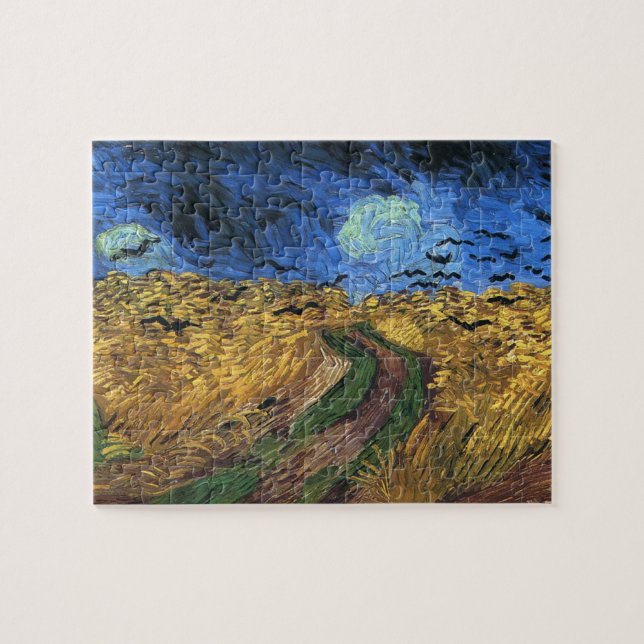Wheatfield de Van Gogh avec le puzzle de (Horizontal)