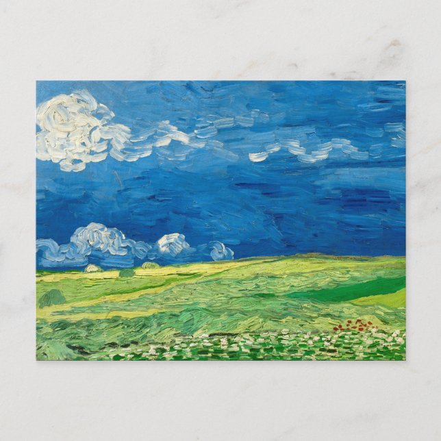 Wheatfield Under Thunderclouuuds by Vincent van Go Postkarte (Vorderseite)