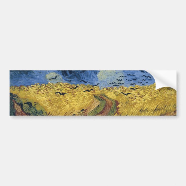 Wheatfield with Crows (F779) Van Gogh Fine Art Autoaufkleber (Vorne)