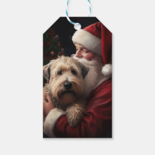 Wheaton Terrier mit Santa Claus Festive Weihnachte Geschenkanhänger