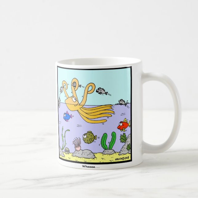Wheeee: Kraken-Cartoon Kaffeetasse (Rechts)