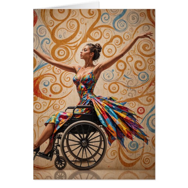 Wheelchair Dancing Lady All Occasions Greeting  (Devant)
