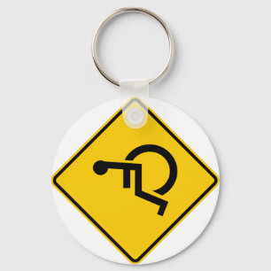 Wheelchair Traffic Highway Sign Schlüsselanhänger