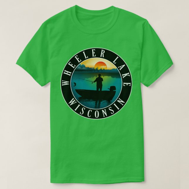 Wheeler Lake Wisconsin Fischerei T-Shirt (Design vorne)