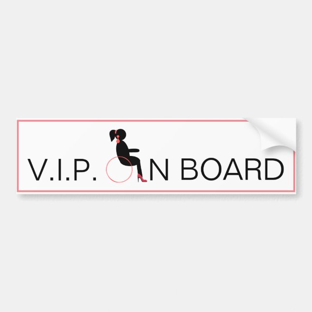 Wheelfleisch V.I.P On Board Fun Female Pink Autoaufkleber (Vorne)