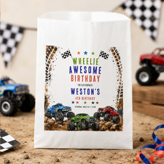 Wheelie Awesome Monster Truck 4. Geburtstag Junge  Geschenktütchen